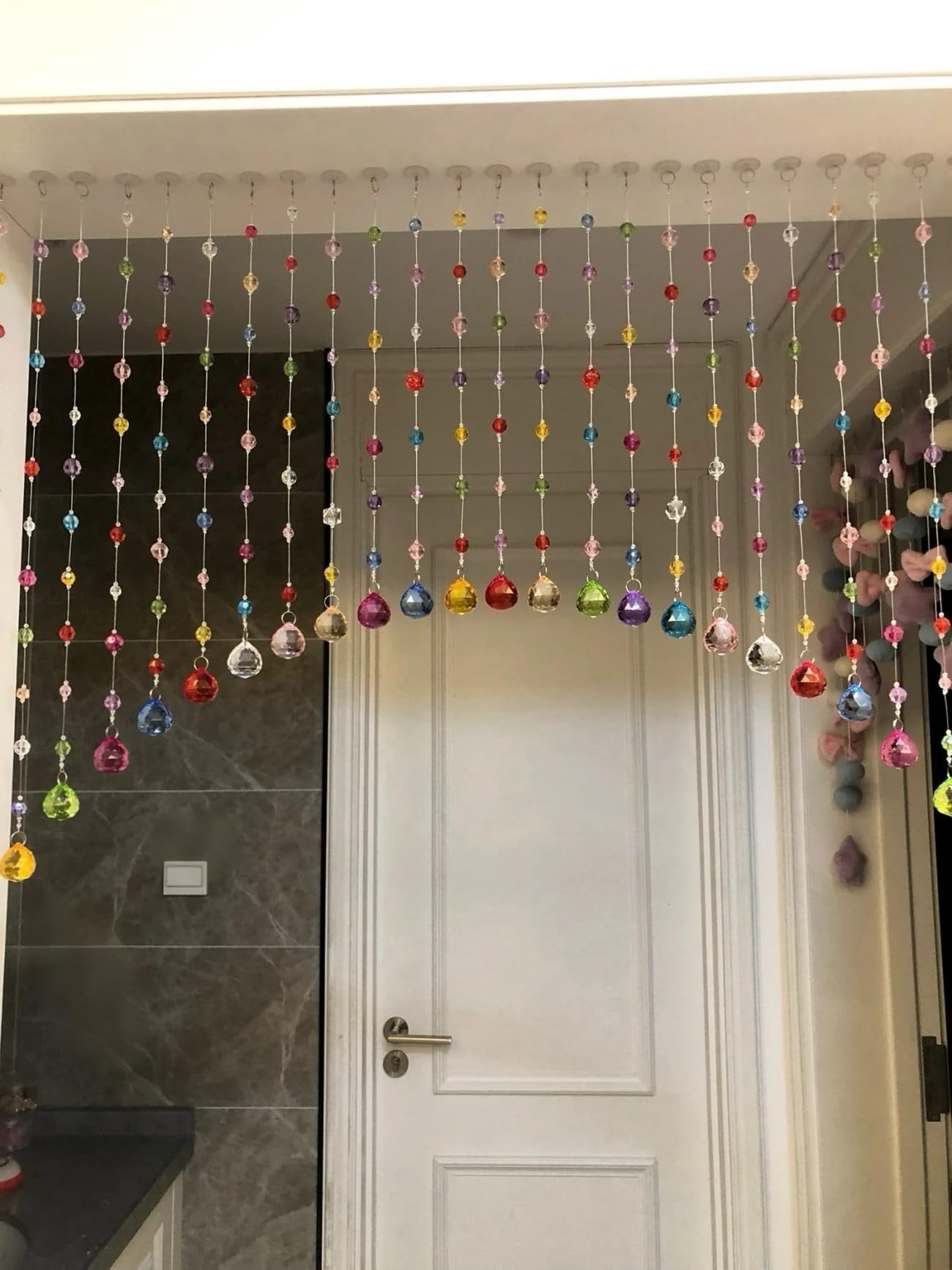 20 Strings Multicolor Crystal Beaded Curtain Room Divider & Door Decoration