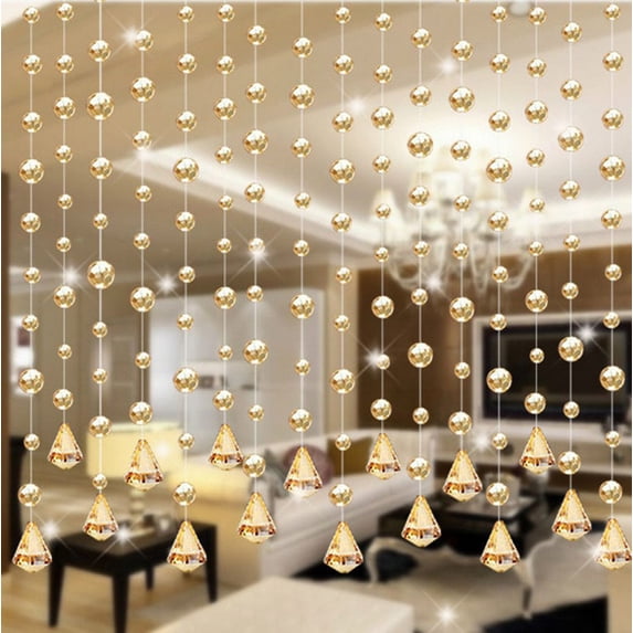 Crystal Beaded Hanging Door Curtain for Entryway Room Divider, Decorative Bead String Screen for Hallway Living Room Bedroom Privacy and Space Partition 43Inch