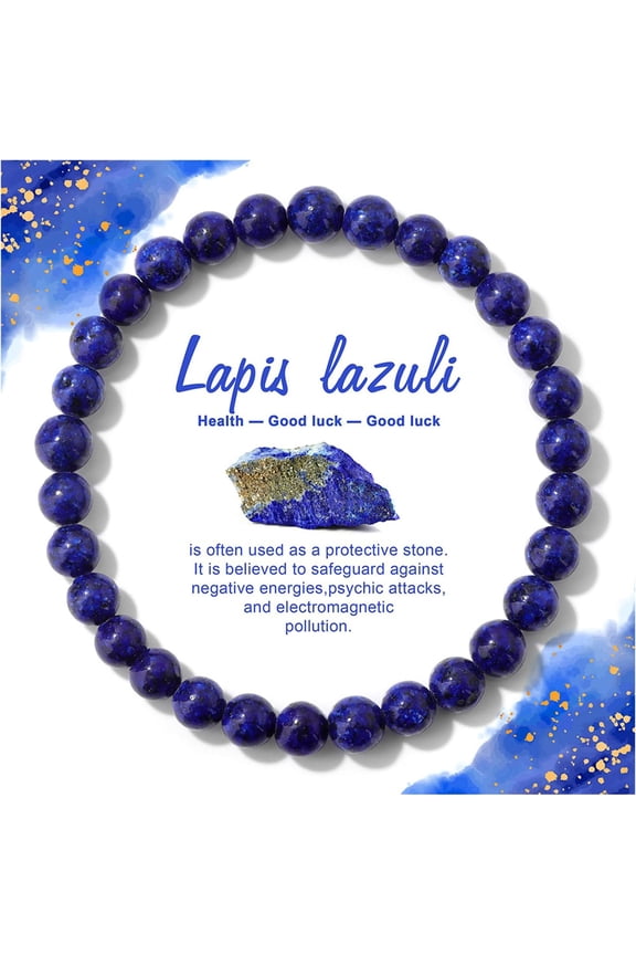 Crystal Beaded Stretch Bracelets for Women Men 6mm Round Bead Healing Crystal Bracelet Natural Stone Gemstone Bracelets Protection Bracelet Jewelry Gifts for Men Women