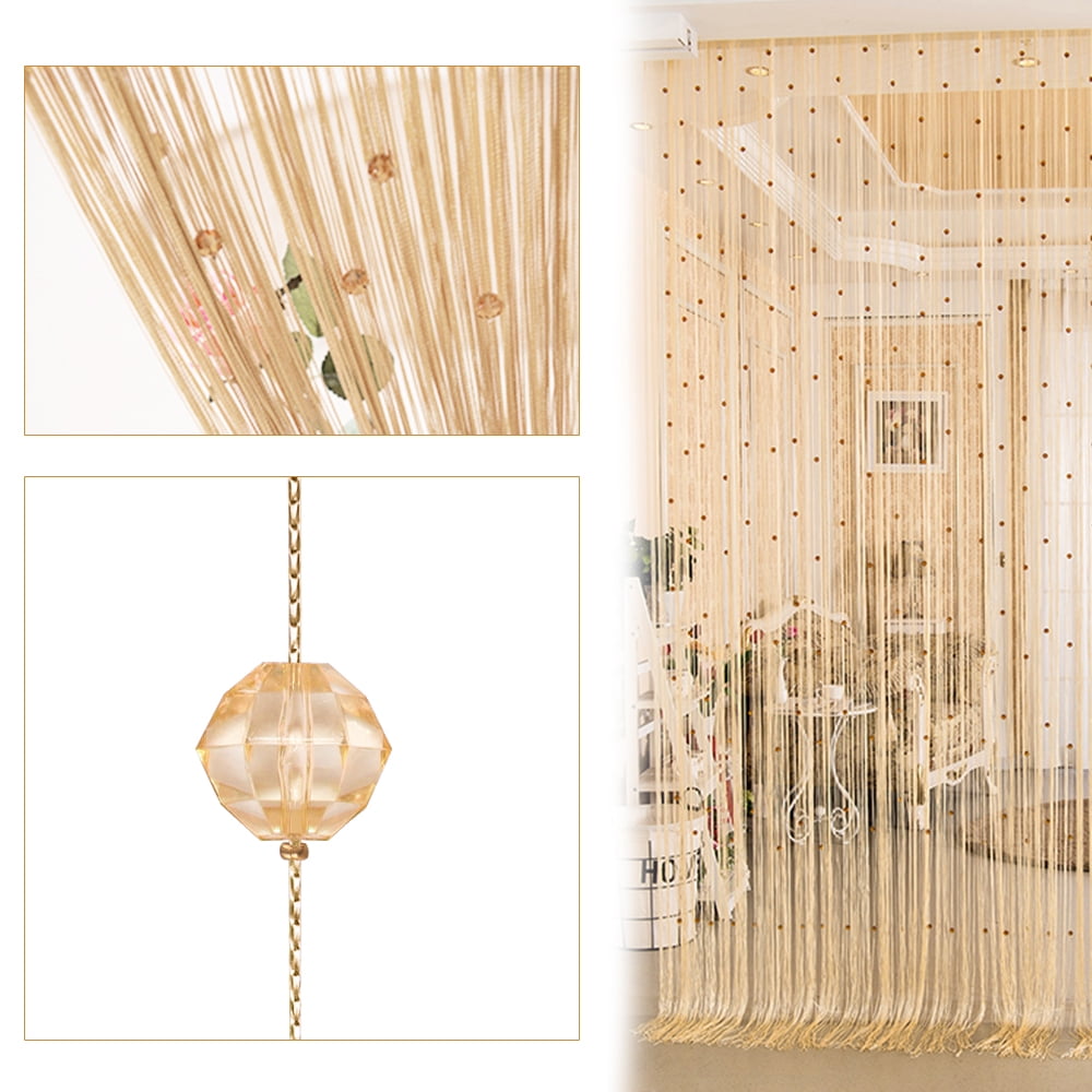 Crystal Beaded String Door Curtain Beads Fringe Room Divider Decor Window Panel Drapes