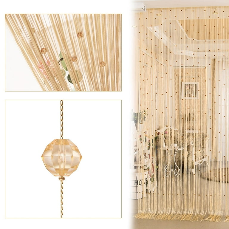 Crystal Beaded Fringe Door Curtain for Room Divider, Indoor