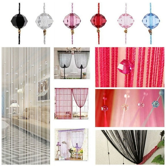 Crystal Beads String Curtains Crystal Beaded Door Tassel Curtain 79 x 39 Inch Door Beaded String Curtain Divider Strip Tassel for Wedding Coffee Shop Restaurant
