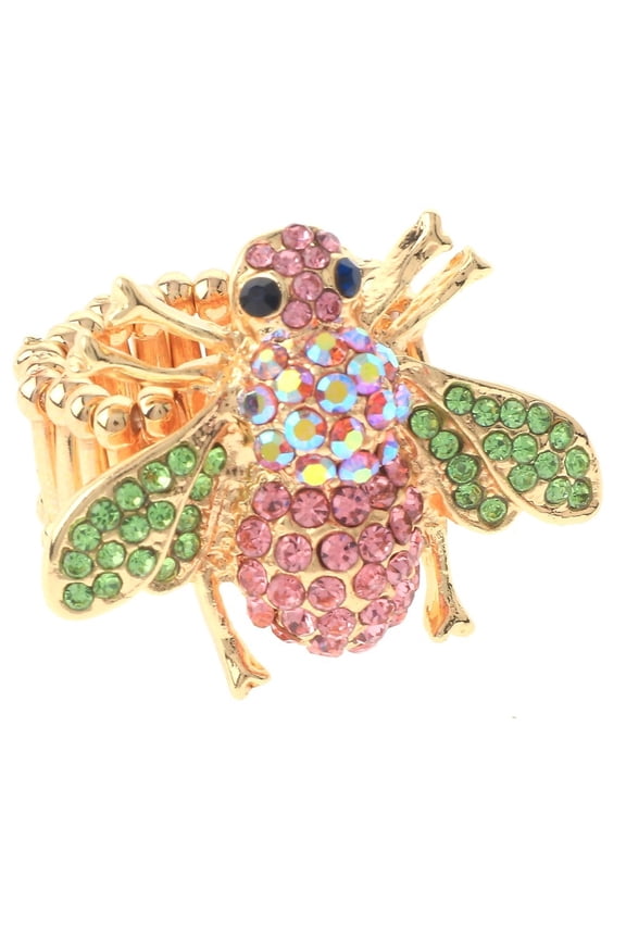Crystal Bee Elastic Ring