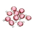 thumbnail image 1 of Crystal Birthstone Charm October Pendant Drop Beads Pink for Jewelry Making, Bracelets, Pack of 10, 1 of 6