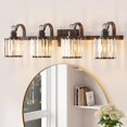 thumbnail image 1 of Crystal Black Bathroom Vanity Light 4 Light Modern Bathroom Vanity Light Fixtures Over Mirror Bath Wall Lighting, 1 of 8