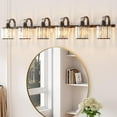 thumbnail image 1 of Crystal Black Bathroom Vanity Light 6 Light Modern Bathroom Vanity Light Fixtures Over Mirror Bath Wall Lighting, 1 of 7