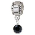 thumbnail image 1 of Crystal Black Channel Drop - Lil Sister Charm Bead, 1 of 1