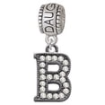 thumbnail image 1 of Crystal Black Initial - B - Beaded Border - Daughter Charm Bead, 1 of 1