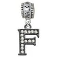 thumbnail image 1 of Crystal Black Initial - F - Beaded Border - Walk With Jesus Charm Bead, 1 of 1