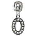 thumbnail image 1 of Crystal Black Initial - O - Beaded Border - Sister Charm Bead, 1 of 1