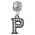 thumbnail image 1 of Crystal Black Initial - P - Beaded Border - I Love You Charm Bead, 1 of 1
