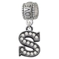 thumbnail image 1 of Crystal Black Initial - S - Beaded Border - Love You More Charm Bead, 1 of 1