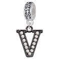 thumbnail image 1 of Crystal Black Initial - V - Beaded Border - Wonder Woman Charm Bead, 1 of 1