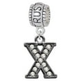 thumbnail image 1 of Crystal Black Initial - X - Beaded Border - Trust In God Charm Bead, 1 of 1