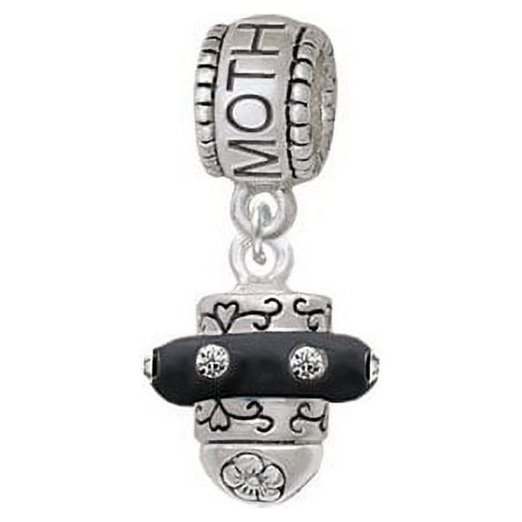 Crystal Black Spinner - Mother Charm Bead