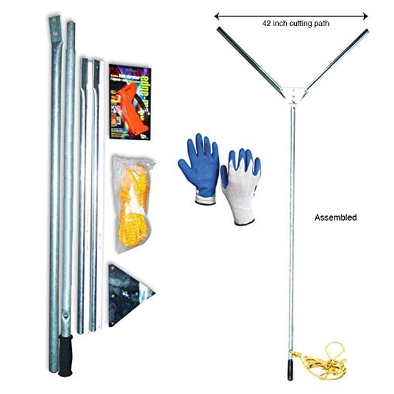 Crystal Blue Lake and Pond Weed Cutter - With Free Aquatic Razer Sharpener and Safety Gloves