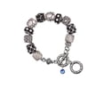 thumbnail image 1 of Crystal Blue Channel Drop Black Pebble Bead Charm Bracelet, 1 of 1