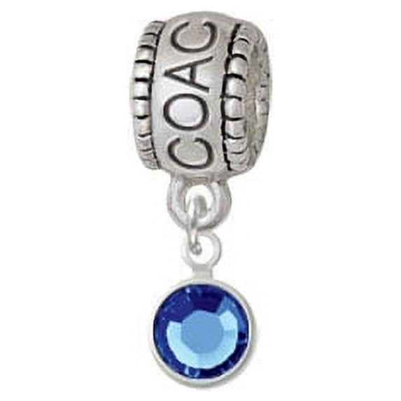 Crystal Blue Channel Drop - Coach Charm Bead