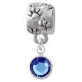 thumbnail image 1 of Crystal Blue Channel Drop - Paw Print Charm Bead, 1 of 1