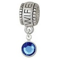 thumbnail image 1 of Crystal Blue Channel Drop - Wife Charm Bead, 1 of 1
