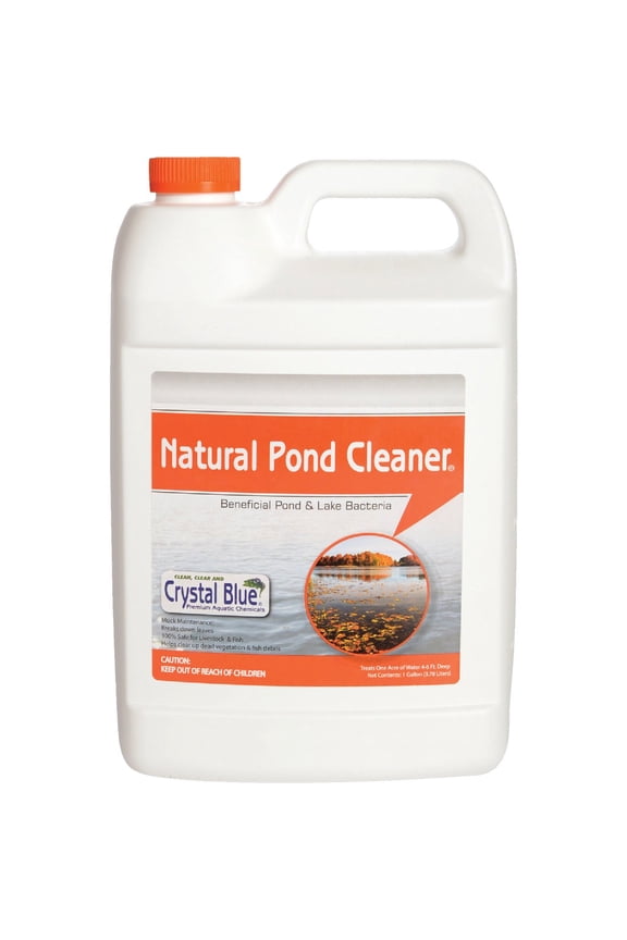 Blue Natural Pond Cleaner - Muck and Sludge Remover, Safe for Koi - 1 Gallon Household & Commercial Use, Effective Formula