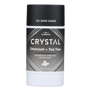 Crystal Body Deodorant Magnesium Enriched Deodorant Stick Charcoal & Tea Tree 2.5 oz Stick