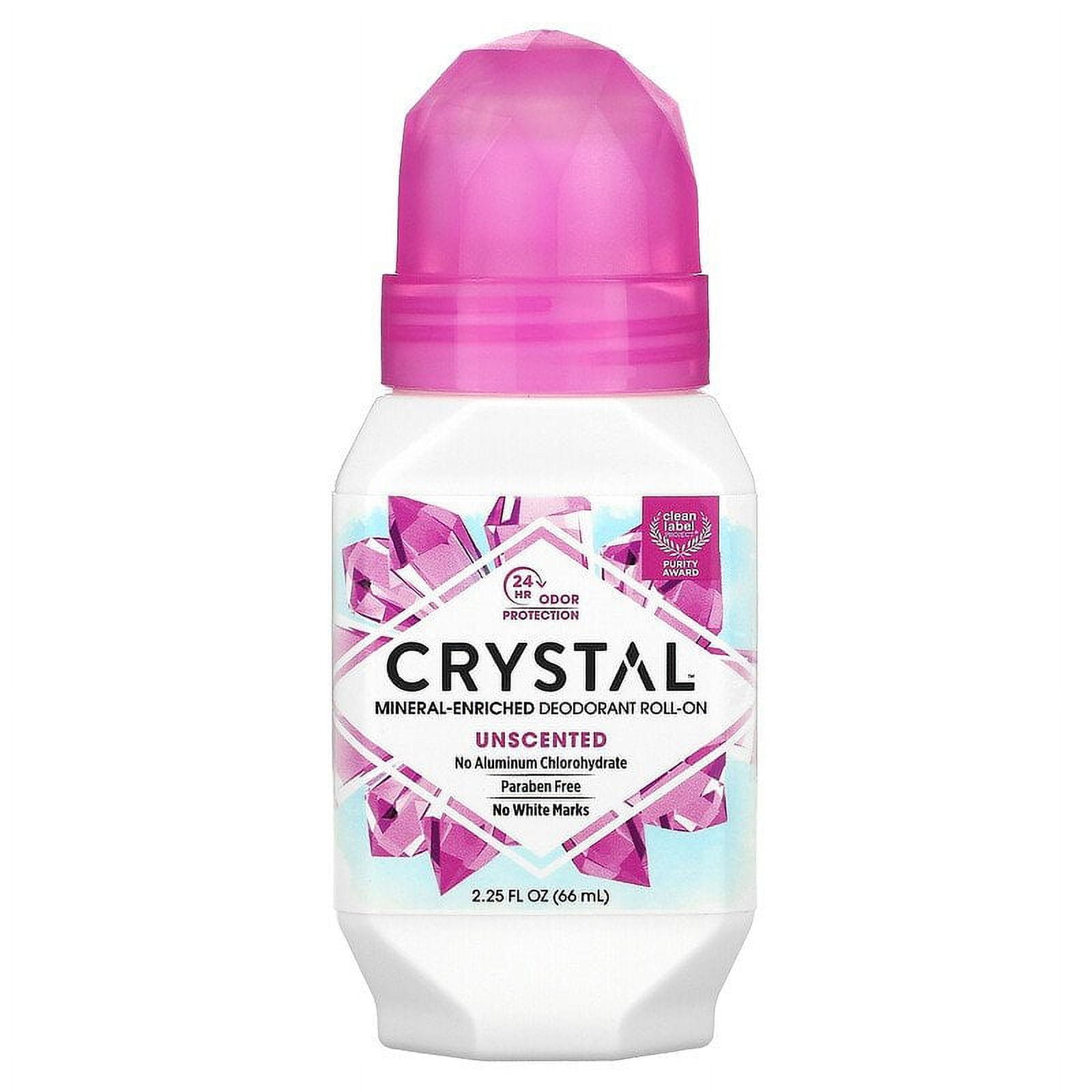 Crystal Body Deodorant, Mineral-Enriched Deodorant Roll-On, Unscented, 2.25 fl oz (6 Pack)