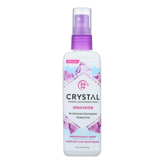 Crystal Essence Mineral Deodorant Body Spray, Unscented, 4 oz Unisex