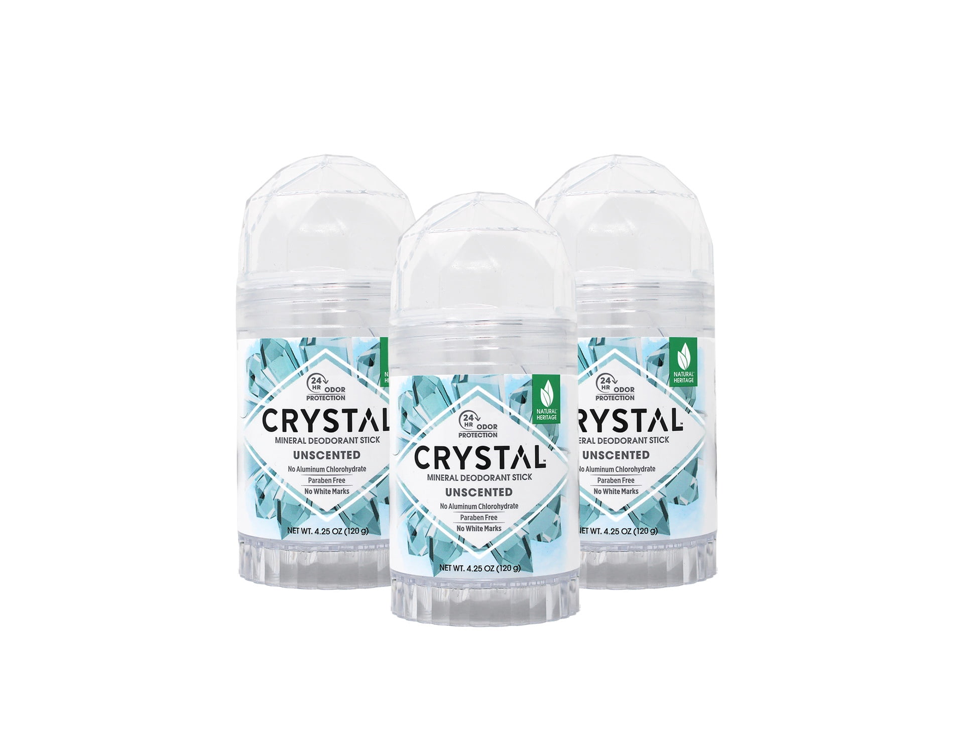 Crystal Body Mineral Deodorant Stick, Unisex, Unscented, 4.25 oz(Pack of 3)