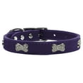 thumbnail image 1 of Crystal Bone Genuine Leather Dog Collar Purple 24, 1 of 2