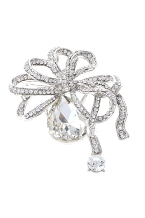 Crystal Bow Brooch