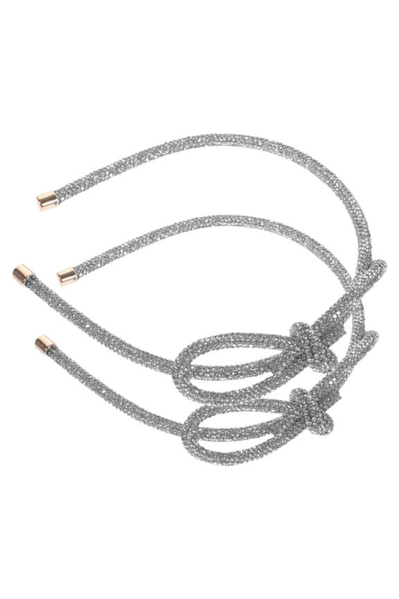 Crystal Bow Hairband for Women – Rhinestone Sparkling Thin Hair Hoop with Bow, Non-Slip Makeup & Face Washing Headband for Wedding, Bridal, Daily Use (2 Pack)DSF