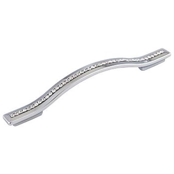 Crystal Bow Pull, Bright Chrome, 128 x 160mm Ctc