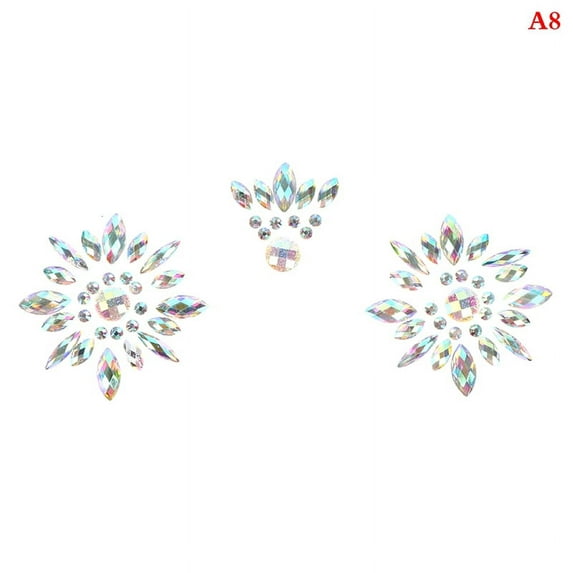 Crystal Bra Stickers Adhesive Diamond Beads Breast Pasties Shiny Tattoo Sticker