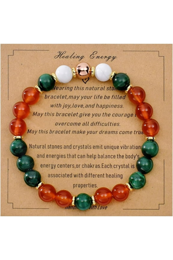Crystal Bracelet 8MM Gemstone Bracelet Lucky Beaded Bracelet Chakra Bracelet 6.5 inches Positive Energy Bracelet Inspirational Ladies Gift Mom