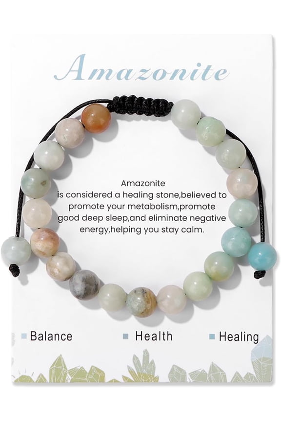 Crystal Bracelet for Women 8mm Natural Stone Crystal Beaded Bracelets Adjustable Handmade Gemstone Bracelet Healing Jewelry Mother's Day Gifts for Women