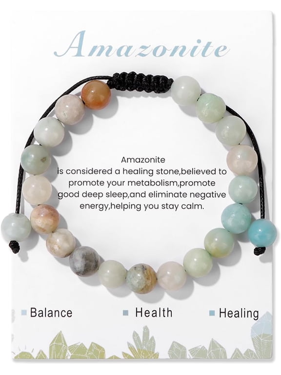 Crystal Bracelet for Women 8mm Natural Stone Crystal Beaded Bracelets Adjustable Handmade Gemstone Bracelet Healing Jewelry Mother's Day Gifts for Women