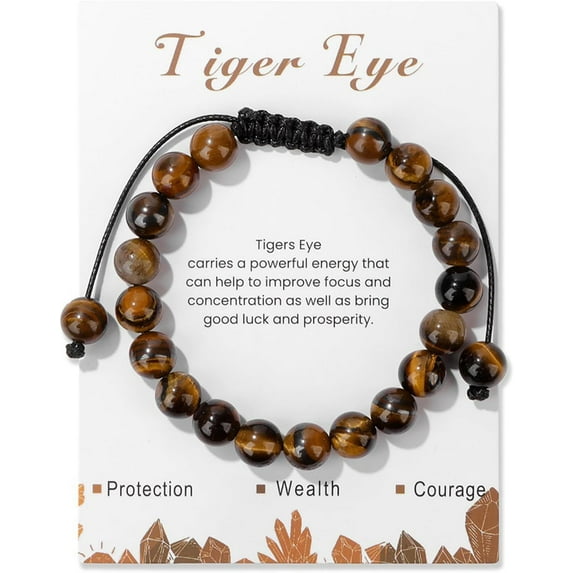 Crystal Bracelet for Women 8mm Natural Stone Crystal Beaded Bracelets Adjustable Handmade Gemstone Bracelet Healing Jewelry Mother's Day Gifts for Women