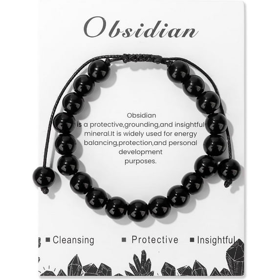 Crystal Bracelet for Women 8mm Natural Stone Crystal Beaded Bracelets Adjustable Handmade Gemstone Bracelet Healing Jewelry Mother's Day Gifts for Women