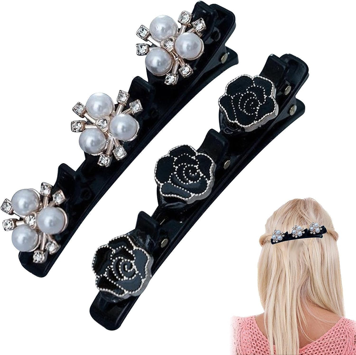 Crystal Braided Hair Clip for Women Hair Styling Barrette Crystal