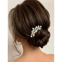 Crystal Bridal Hair Comb Opal Silver Hair Accessories Rhinestone Wedding Hair Pieces for Brides and Women(Silver)