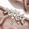 thumbnail image 1 of Crystal Bride Wedding Hair Comb Hair Accessories with Rhinestone Bridal Side Combs for Women and Girls, 1 of 6