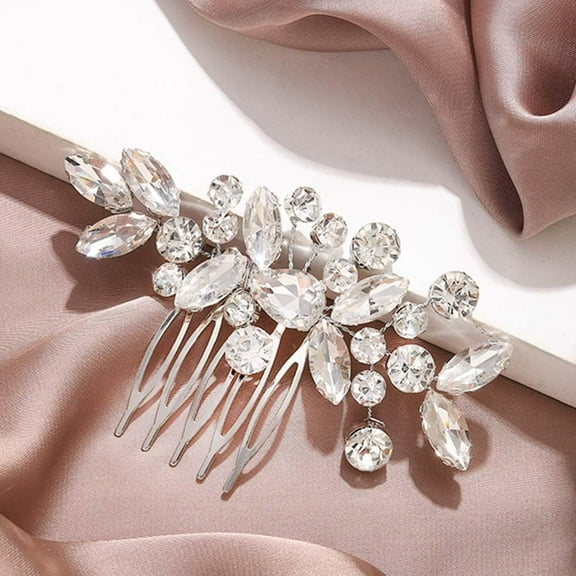 Crystal Bride Wedding Hair Comb Hair Accessories with Rhinestone Bridal Side Combs for Women and Girls
