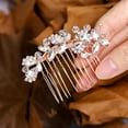 thumbnail image 1 of Crystal Bride Wedding Hair Comb Silver Bridal Headpieces Rhinestone Pearl Hair Pieces Bridesmaid Side Combs Hair Accessories for Women, 1 of 2