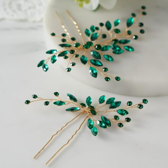 Crystal Bride Wedding Hair Pins Rhinestone Hair Comb Wedding Hair Accessories Bride Hair Jewelry Hair pieces for Women Bride Girls(Pack of 2)