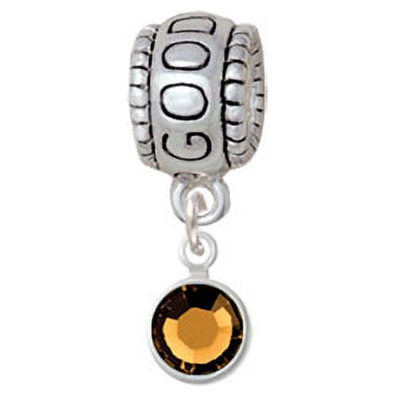 Crystal Brown Channel Drop - Good Luck Charm Bead