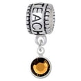 thumbnail image 1 of Crystal Brown Channel Drop - Love 2 Teach Charm Bead, 1 of 1
