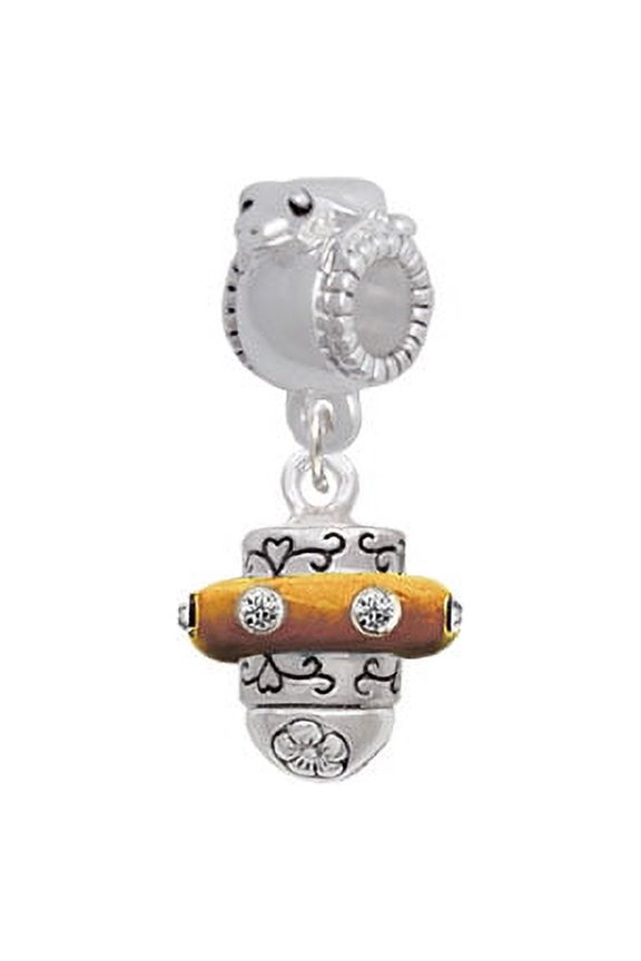 Crystal Brown Spinner - Frog Charm Bead
