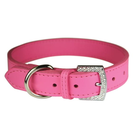 Crystal Buckle Collar, Pink 1"x 26"