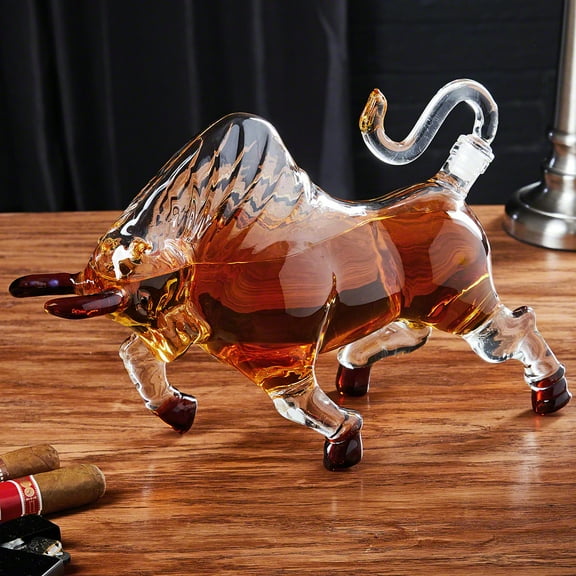 Crystal Bull Bourbon Decanter